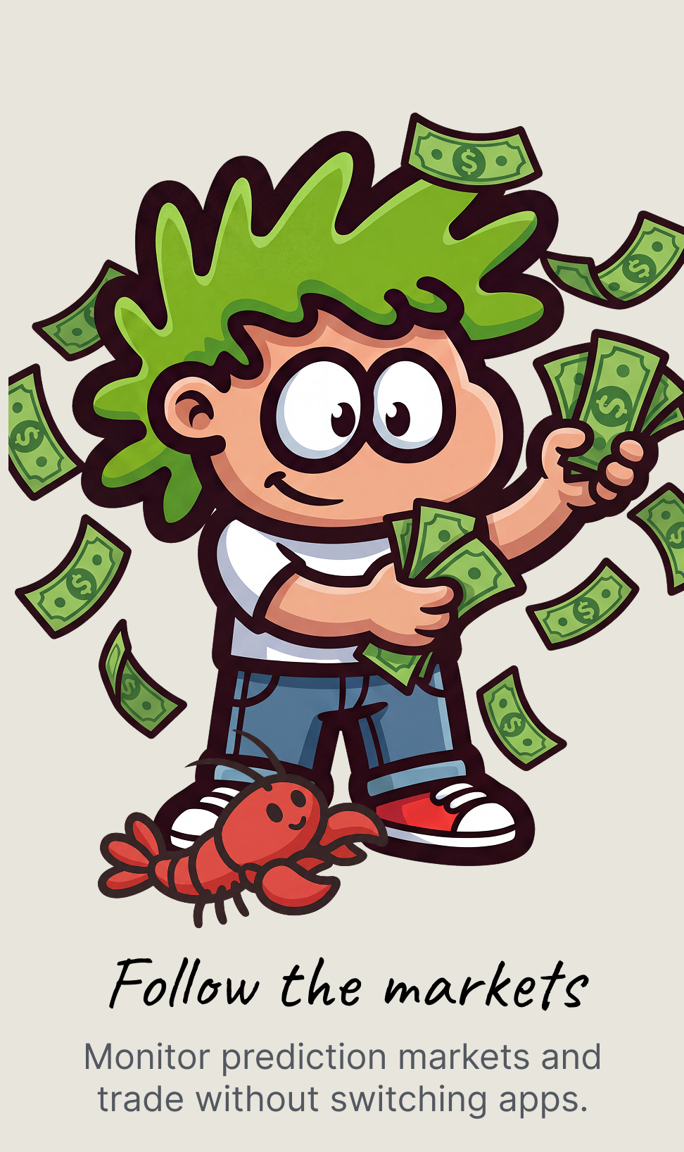 Follow the markets: monitor prediction markets and trade without switching apps